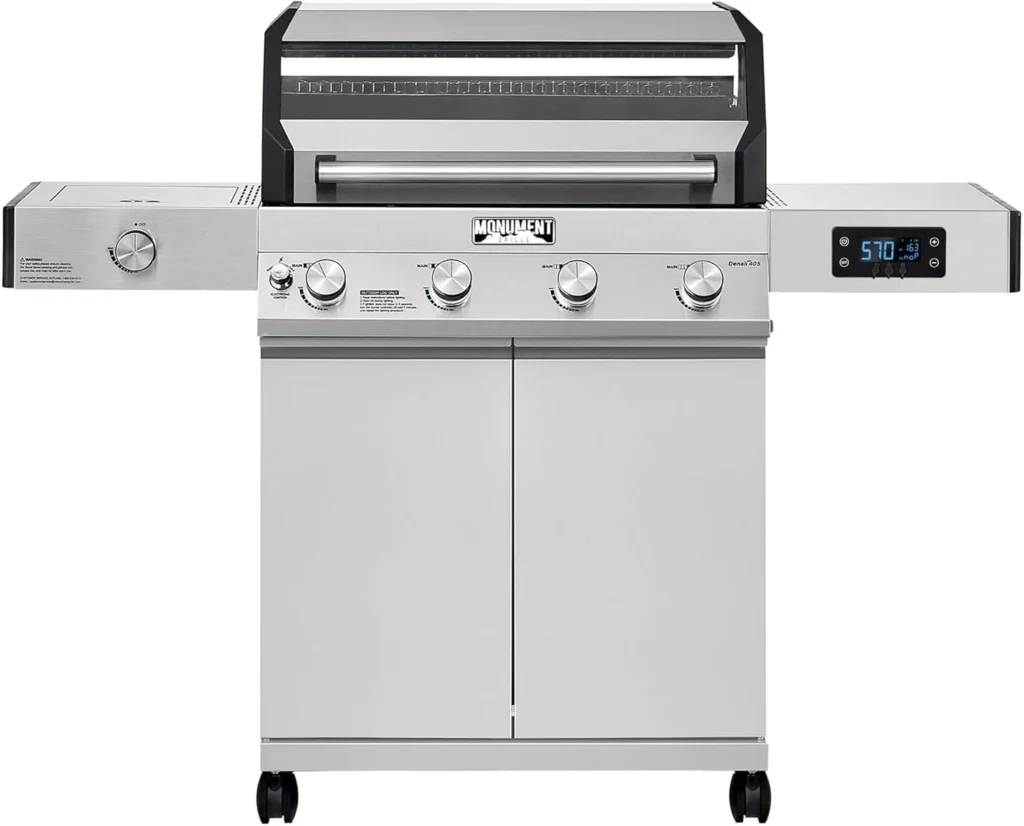 Monument Grills Eminence 405 |Tech Stainless Propane Gas Grills Eminence 405 & Cast Iron Cooking Plate